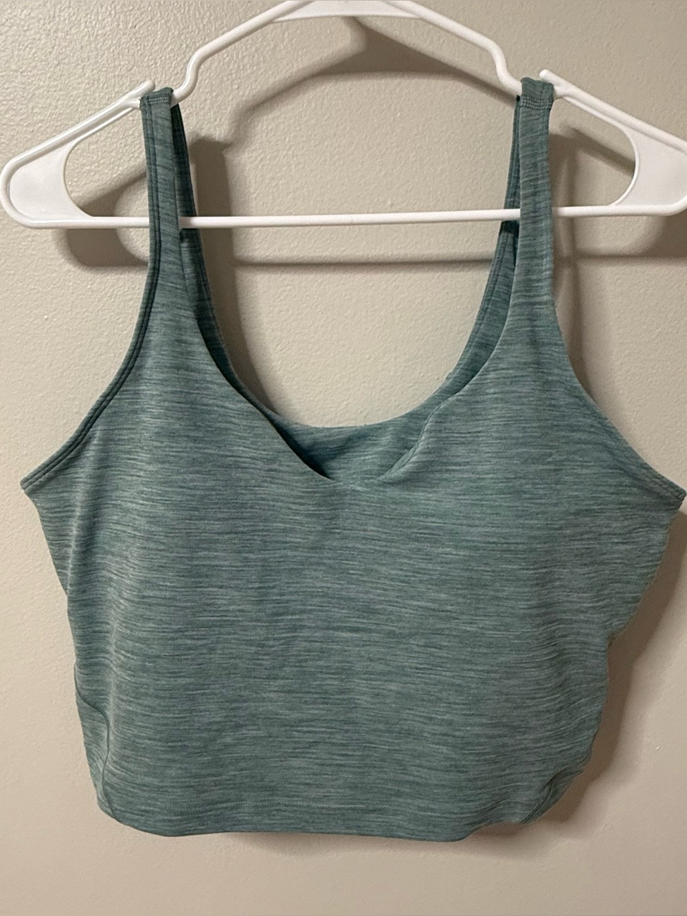 Lululemon Womens Align Tank Size 14 Spacedye Sage Green Padded Crop Top